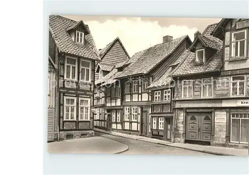 Wernigerode Harz Alte Fachwerkbauten kleinsten Haus Kat. Wernigerode
