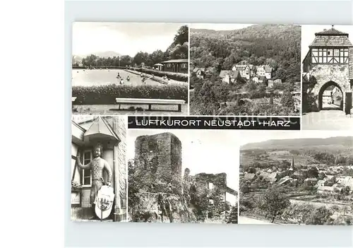 Neustadt Harz Burgruine Schwimmbad Teilansichten Kat. Neustadt Harz