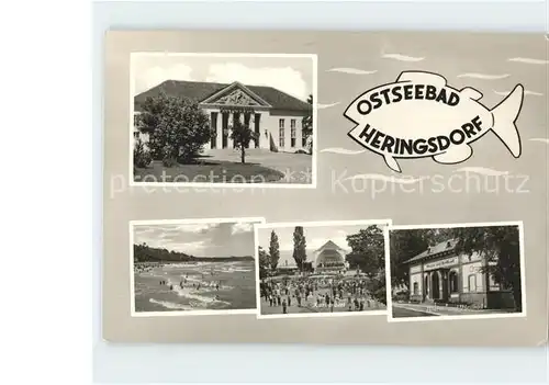 Heringsdorf Ostseebad Usedom Strand Kurkonzert Kulturhaus  Kat. Heringsdorf