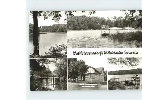 Waldsieversdorf FDGB Erholungsheim Maerkischer Hof See Bruecke Kat. Waldsieversdorf