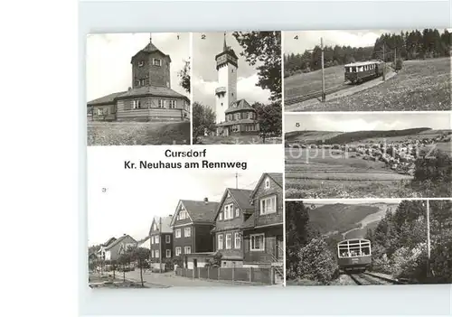 Cursdorf Aussichtsturm Gaststaette Froebelturm Bergbahn  Kat. Cursdorf