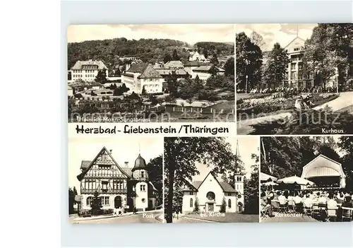 Bad Liebenstein Heinrich Mann Sanatorium Kurhaus Kurkonzert Evangelische Kirche Post Kat. Bad Liebenstein