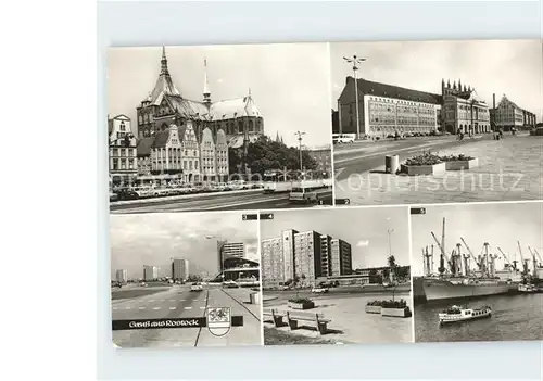 Rostock Mecklenburg Vorpommern Ernst Thaelmann Platz Rathaus Hochhaus ueberseehafen Kat. Rostock