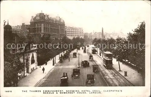 London Thames Embankment Showing Hotel Cecil Cleopatra Kat. City of London