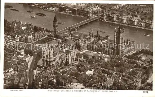 London Westminster Abbey Houses Parliament Fliegeraufnahme Kat. City of London