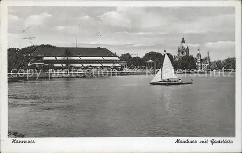 Hannover Maschsee Gaststaette Segelboot Kat. Hannover