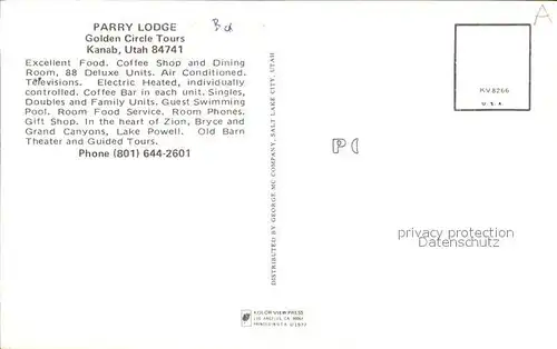 Kanab Parry Lodge Golden Circle Tours Kat. Kanab