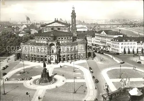 Dresden Theaterplatz Opernhaus Hotel Bellevue Kat. Dresden Elbe