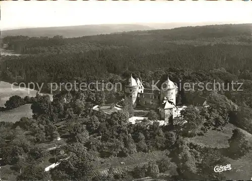 Sababurg Fliegeraufnahme Dornroeschenschloss Reinhardswald Kat. Hofgeismar