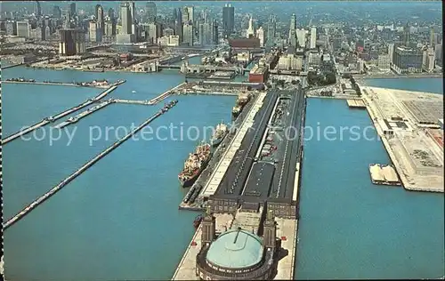Chicago Illinois Fliegeraufnahme Pier and Lake Michigan Kat. Chicago