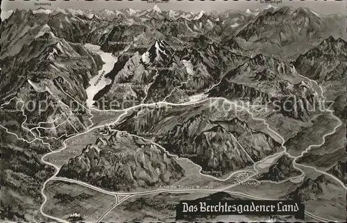 Berchtesgaden Panoramakarte Kat. Berchtesgaden