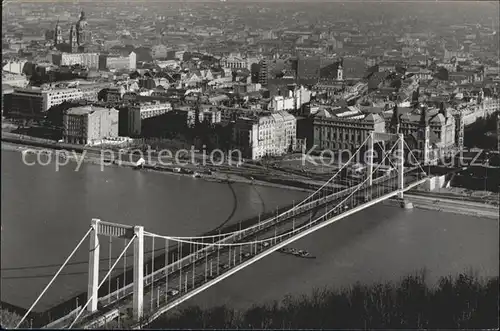 Budapest Fliegeraufnahme Elisabethbruecke Kat. Budapest