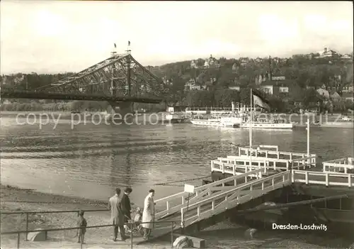 Dresden Loeschwitz Bootssteg Kat. Dresden Elbe