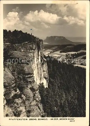 Pfaffenstein Koenigstein Saechsische Schweiz Weisse Wand Kat. Koenigstein Saechsische Schweiz