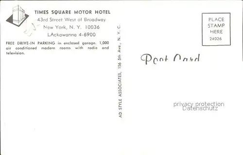 New York City Times Square Motor Hotel / New York /