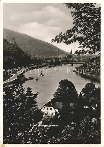 Heidelberg Neckar Park Cafe Hotel Haarlass Aussichtspunkt Neckar Bergwald Kat. Heidelberg