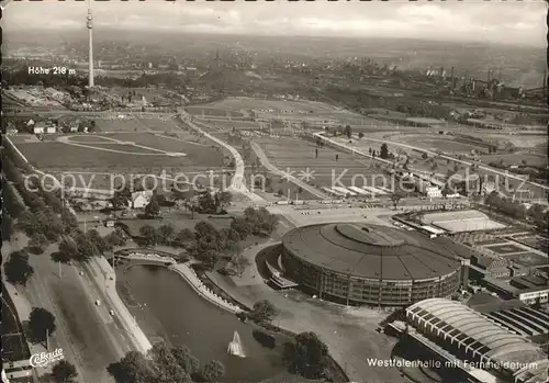 Dortmund Westfalenhalle Fernmeldeturm Fliegeraufnahme Kat. Dortmund