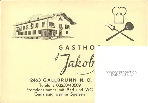 Trautmannsdorf Leitha Gallbrunn Gasthof Jakob Muhr Kat. Trautmannsdorf an der Leitha
