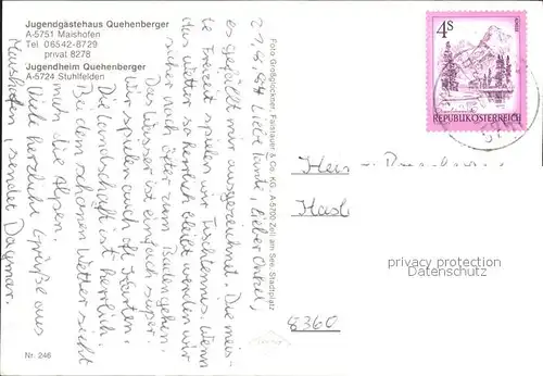 Maishofen Jugendheime Quehenberger Kat. Maishofen Zell am See