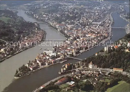Passau Donau Inn Ilz Fliegeraufnahme Kat. Passau