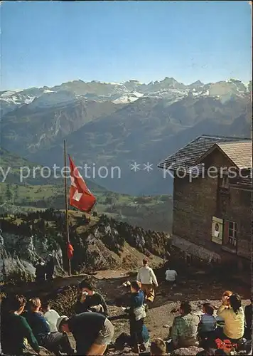 Grosser Mythen Blick vom Gipfel ins Muotathal mit Urner Alpen Toedi Kat. Grosser Mythen