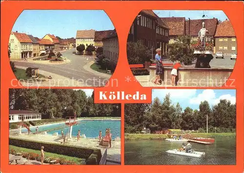 Koelleda Tretboote Schwimmbad Stadt Brunnen Kat. Koelleda