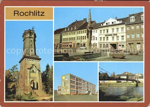 Rochlitz Sachsen Platz der Befreiung Mulde Haengebruecke Kat. Rochlitz