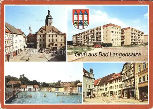 Bad Langensalza Rathaus Freibad Neumarkt Kat. Bad Langensalza