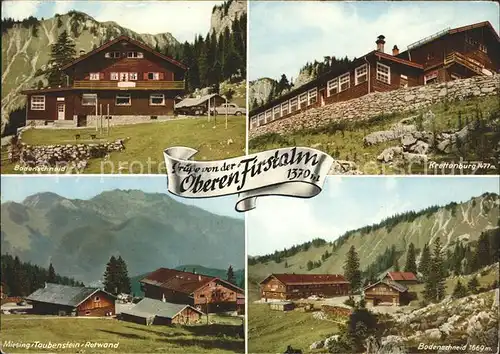 Schliersee Berggasthof Obere Fuerstalm Kat. Schliersee