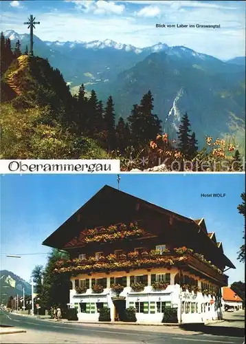 Oberammergau Blick vom Laber ins Graswangtal Hotel Wolf Kat. Oberammergau