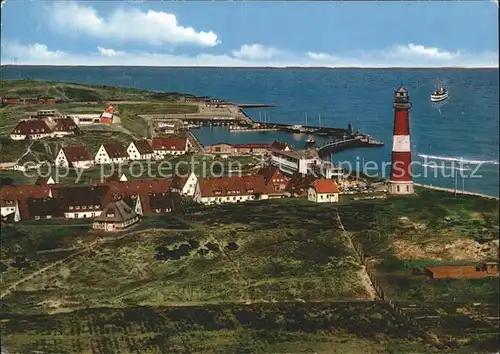 Hoernum Sylt Fliegeraufnahme mit Leuchtturm und Hafen Kat. Hoernum (Sylt)