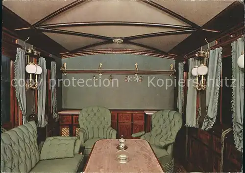 Nuernberg Verkehrsmuseum Salonwagen des Fuersten Otto von Bismarck innen Kat. Nuernberg