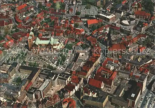 Muenster Westfalen Fliegeraufnahme Dom Lambertikirche Prinzipalmark Kat. Muenster