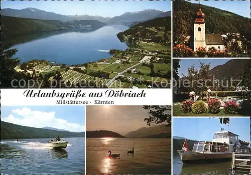 Doebriach Millstaettersee Motorboot Faehre Kirche Kat. Radenthein