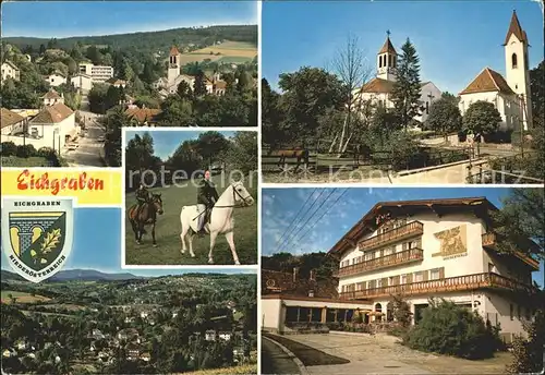 Eichgraben Pferde Wienerwald Kirche  Kat. Eichgraben