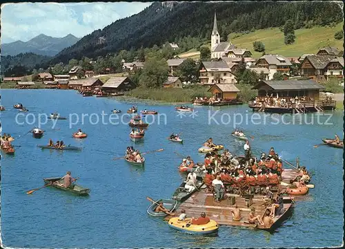 Weissensee Kaernten Flosskonzert Trachtenkapelle Kat. Weissensee