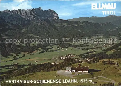 Ellmau Tirol Hartkaiser Schienensteilbahn Fliegeraufnahme Kat. Ellmau