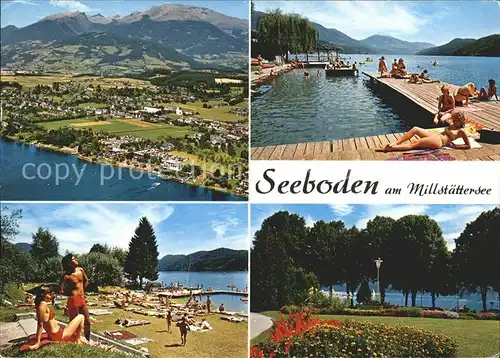 Seeboden Kaernten Fliegeraufnahme Strand Park Kat. Seeboden Millstaettersee