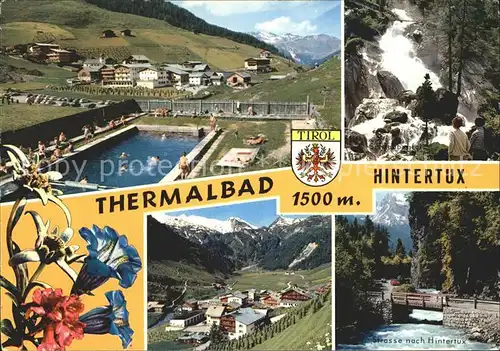 Hintertux Zillertal Wasserfall Thermalbad Strasse nach Hintertux Kat. Tux