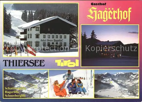 Thiersee Gasthof Hagerhof Schattberglifte Ski Kat. Thiersee