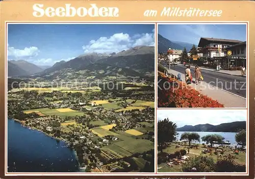 Seeboden Kaernten Strandbad Fliegeraufnahme Strassenansicht Cafe Kat. Seeboden Millstaettersee