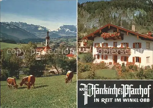 Reit Winkl Pfarrkirche Pfarrhof Kuehe Kat. Reit im Winkl