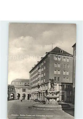 Dresden Weisse Gasse Gaensedieb Brunnen  Kat. Dresden Elbe