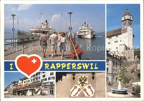 Rapperswil SG mit Zuerichsee Kat. Rapperswil SG