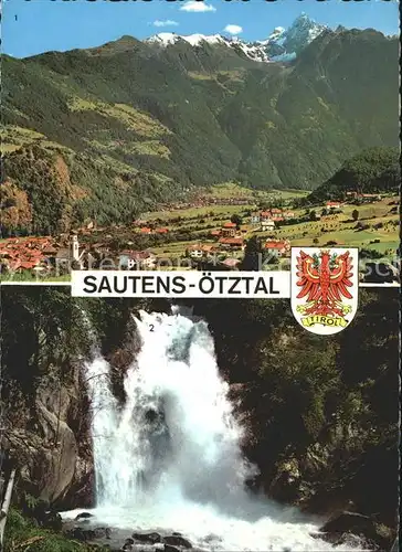 Sautens mit Acherkogel und Stuiben Wasserfall Kat. Sautens oetztal