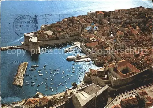 Dubrovnik Ragusa Fliegeraufnahme Hafen Altstadt Kat. Dubrovnik