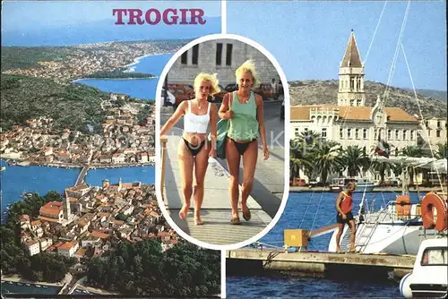 Trogir Trau Fliegeraufnahme Hafen Kat. Trogir