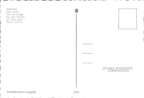 Mostar Moctap alte Steinbruecke Kat. Mostar
