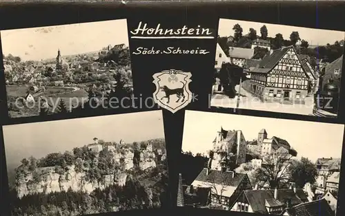 Hohnstein Saechsische Schweiz Burg Dorfstrasse Teilansicht Kat. Hohnstein