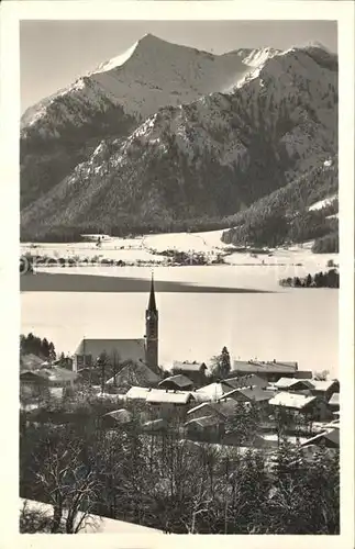 Schliersee Teilansicht Alpen Kirche  Kat. Schliersee